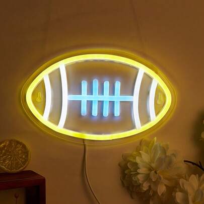 1pc Rugby LED Neon Sign Neon Signs For Wall And Table Decor Light Up Signs USB Powered Neon Lights Signs For Bedroom Kids Room Bar Wedding Party Decoration