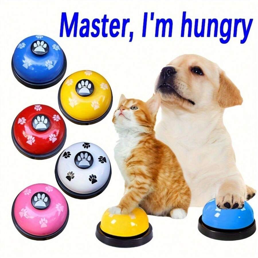 1pc, Multiple Colors Available, Suitable For Cat And Dog Trainers, Pet Paw Prints, Bells, Teddy Dog Bells, Feeding Bells, Dog Puzzle Toys, Golden Plush Bells - Multicolor - View 1
