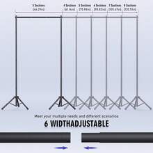 Backdrop Stand 10x7ft(WxH) Photo Studio Adjustable Metal Background Stand ,Balloon Arch Support Kit With 4 Crossbars, 4 Backdrop Clamps, Parties Wedding Events Decoration - Black - View 3