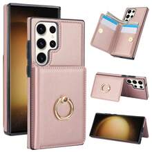 Wallet Case With Card Holder, 360° Rotation Ring Kickstand Magnetic Clasp And Durable Shockproof Cover - Rose Gold - View 31