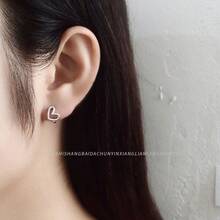 Cercei din argint 925 în formă de inimă, design elegant și minimalist, potriviți pentru fețe rotunde, bijuterii personalizate, purtare zilnică/pentru petrecere, cadou pentru Ziua Îndrăgostiților, ziua de naștere, aniversare