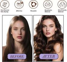 Heatless Hair Curler, Heatless Curls Overnight Hair Curlers To Sleep In No Heat Hair Curler ‌Heat-Free Curling Styling 5-Piece Set‌ (Khaki),21678713 - 卡其色 - 查看 5