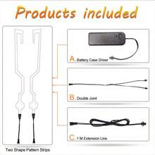 1 Set de Luces para Casco de Motocicleta, Luces de Freno Libres para Casco, Pegatinas de Rayas Iluminadas, Tira de Luz EL para Cascos de Motocicleta