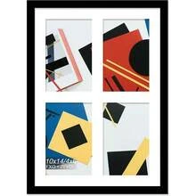 4x6 Picture Frame Collage Display 4 4x6 Picture Collage Or 10x14 Photo Only Without Mat Light Weight And High Transparent Frame For Wall 1 Pack/Black/4Openings - 黑色 - 查看 2