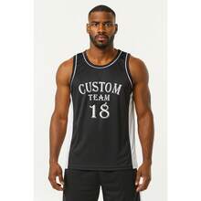 Men's Adult Sports Set: T-Shirt With Basketball Shorts - 客製化黑色 - 查看 4