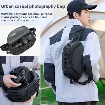 JINNUOLANG Camera Bag, Crossbody Bag, Casual Photography Digital Bag, Unisex Portable Camera Bag, Suitable For , Canon, DSLR And Mirrorless Cameras, Minimalist Outdoor Casual Portable Shockproof Nylon Lining Bag, Outdoor Photography Bag