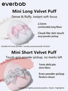 Everbab 6pcs Pink Bow Mini Makeup Puff Set,Cheap,Stocking Stuffers,Makeup,Makeup Tools,Cheap Stuff,Gifts,Gifts For Women,Christmas Gifts