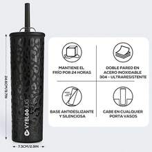 Termos para Cafe con Doble Pico, Vasoérmico de Acero Inoxidable con Pajita, Fría (24 horas), para Hombres y Mujeres, Libre de BPA, Regalo (25 oz / 740 ml, Instinto Real) UZVZ - Instinto Real - Ver 6