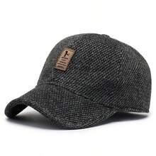 Men's Winter Ear-Protecting Warm Baseball Cap, Thick Outdoor Windproof Peaked Cap