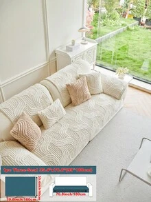 1 pieza Funda de cojín de sofá de felpa gruesa y suave de estilo minimalista, protector de sofá a prueba de mascotas, antideslizante y antipolvo, funda decorativa de sofá, fácil de limpiar, se ajusta a sofás de 1 a 4 plazas, sofás en forma de L, adecuado para sala de estar, dormitorio, estudio, oficina, fiesta, club, exterior