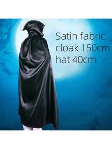 Halloween Ragged Hooded Cape, Red Death Cloak Cosplay Costume Weapon Party Decoration For Men, Women, Kids, Grim Reaper Mantle