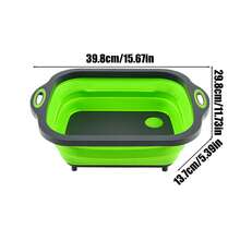 1 buc coș de scurgere pliabil, ustensilă de bucătărie multifuncțională, lavoar pliabil, găleată de chiuvetă de scurgere portabilă, tocator de chiuvetă din silicon încorporat pentru spălarea fructelor și legumelor