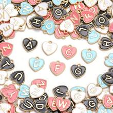 50pcs Assorted Double-Sided Oil Dripping Heart-Shaped Alloy Round Charms, Suitable For Women's Necklace, Earrings, Hair Accessories, Pendant DIY, Heart-Shaped Jewelry, Couples Pendant, Gift For Friends Holiday - Multicolor - View 10