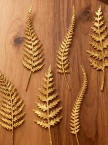 6-Piece Rusty Metal Fern Fronds Stakes – Outdoor Garden Decor, Electricity-Free, Metal Plant Sticks For Pots & Ground, Autumn & Christmas Ornaments