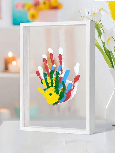 Set di creazione di impronte familiari, kit fai-da-te con cornice portafoto in legno - un regalo perfetto per nuovi genitori, compleanni, lauree