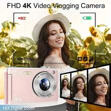 50MP Digital Camera, 4K Display, USB Rechargeable 700mAh Lithium-Polymer Battery, 16X Optical Zoom With Stabilization, 2.8" Touchscreen, Non-Waterproof Design, Includes 32GB SD Card - Ideal Birthday Or Christmas Gift