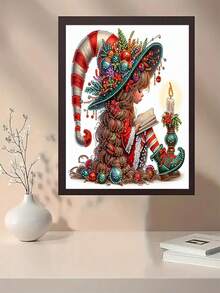 1 buc - Kit de pictură cu diamant în stil basm de Crăciun în noapte, pictură cu diamant în formă asimetrică DIY, meșteșuguri decorative, cadou creativ ideal lucrat manual, pictură unică pentru decor de perete, potrivită pentru decorul de perete al casei, 29,8x29,8 cm, fără ramă