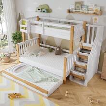 Kids Bedding Accessories - White+Natural + Solid Wood+MDF + 120cm*200cm - View 3