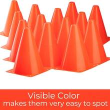 Plastic Training Traffic Cones, Sport Cones, Agility Field Marker Cones For Soccer Basketball Football Drills Training, Outdoor Activity Or Events,Plastic Agility Cones- Mini Traffic Safety Construction Cones For Party, Drills, Basketball, Soccer,Bright Neon Colored Orange, Cones Sports Equipment For Fitness Training, Traffic Safety Practice - Multicolor - View 7