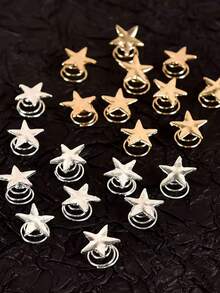 Gold Star Hair Clips Spiral Hair Pins Gold Star Clips Gold Star Hair Studs Vintage Star Bridal Hair Pins Star Spiral Wedding Hair Clips Headpieces For Brides Girl Women Hair Accessories Bridal Pins, Hair Slide, Hair Barrettes