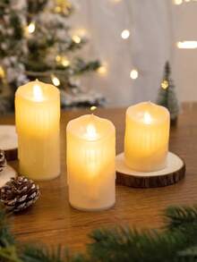 1个逼真塑料电子蜡烛灯，电池供电无焰蜡烛灯，家居装饰打火机蜡烛，蜡烛灯，婚礼装饰蜡烛灯，许愿蜡烛，适用于节日、派对、婚礼和祈祷场景装饰，室内卧室装饰蜡烛，圣诞装饰蜡烛 - 黃光 - 查看 10