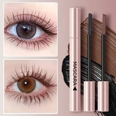 1pc Lengthening & Curling Mascara, Fine Brush For Precise Curl & Thick Extension, Sweat-Proof & Waterproof Eye Makeup, Sunflower Lash Effect