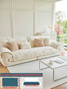 1 pieza Funda de cojín de sofá de felpa gruesa y suave de estilo minimalista, protector de sofá a prueba de mascotas, antideslizante y antipolvo, funda decorativa de sofá, fácil de limpiar, se ajusta a sofás de 1 a 4 plazas, sofás en forma de L, adecuado para sala de estar, dormitorio, estudio, oficina, fiesta, club, exterior