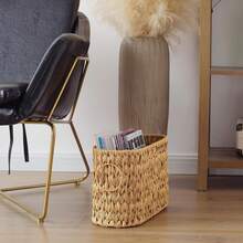 1pc Stylish Wicker Woven Toilet Paper Storage Large Capacity With Handles Sundries Storage Basket Household Bathroom Storage Basket - Multicolor - View 3