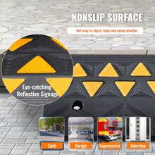 Rubber Curb Ramps, 2 Pack, 4.3 Inch Lift Height, Heavy Duty, 33069 Lbs/15 T Capacity, Threshold Ramps, Driveway Ramps With Stable Grid Structure For Cars, Wheelchairs, Bicycles, Motorcycles - 4.3 Pulgadas - View 4