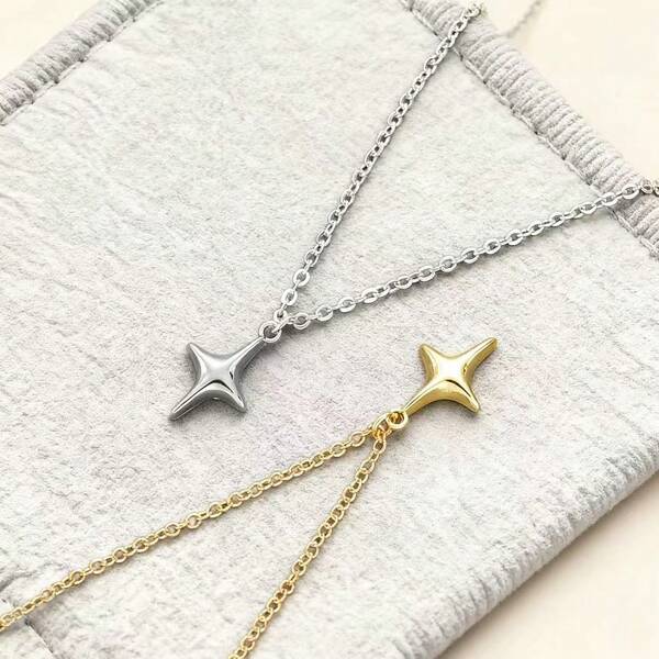 1 Stück Kreuz-Stern-förmige Halskette, geeignet für Männer und Frauen, beste Wahl als Geschenkidee für Frauen und für den täglichen Gebrauch