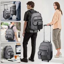 NEW YORK XPRESS 2 In 1 Carry On Travel Backpack 20" Rolling Backpack For Women Men With Wheels & Telescopic Handle For Work Weekend School & Short Trips - 灰色 - 查看 7