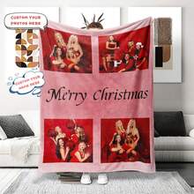 1 Peça Cobertor Personalizado com Foto, Cobertor Personalizado, Colorido e Feito de Tecido Fleece Macio, Quente e Confortável - Adequado para Casa, Escritório e Acampamento, Versátil para Ocasiões Especiais e Uso Diário, Presente de Natal Único, Presente de Ano Novo, Presente Atencioso para Amigos, Namoradas, Família e Entes Queridos