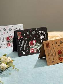 5/3/1pc Special Couple Christmas Card Without Envelope - Red Scarves & Snowy Tree, Heartfelt Message For Couples, Holiday Greetings For Christmas, New Year, Valentine's Day - Cute Gift For Partners & Loved Ones, Festive Celebration, Elegant Finish, Premium Cardstock, Romantic Partners