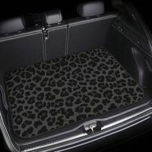1 Black Leopard Car Trunk Mat - Polyester Cargo Mat With Black And White Animal Print, Easy To Clean, Scratch-Resistant Cover, Suitable For All Cars, SUVs And Trucks,Car Mats - Multicolor - View 4