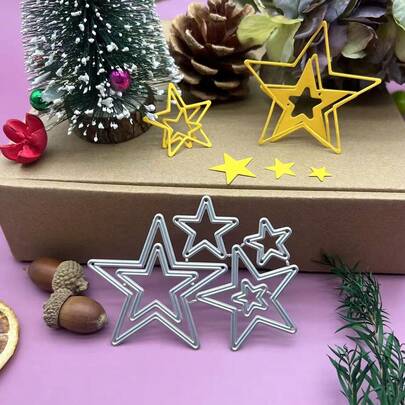 1 Stück Metall Stanzformen mit Sternenmotiv für DIY Scrapbooking, dekorative Handwerksarbeit, Stanzschablone