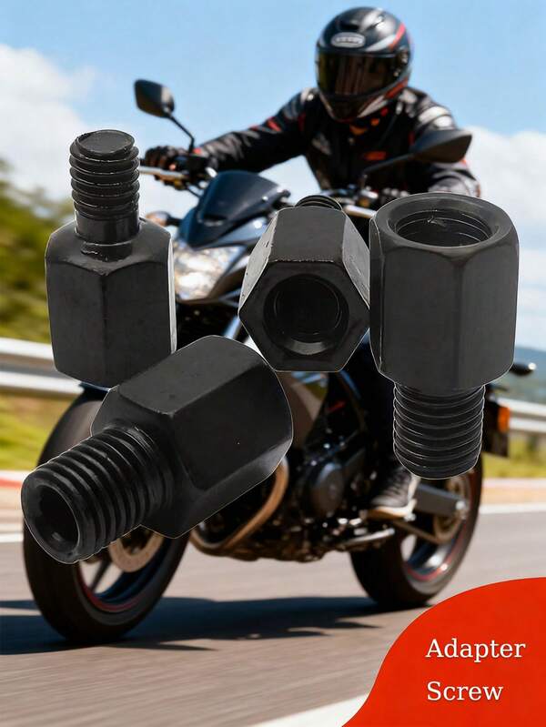 1 Pair Motorcycle Stainless Steel Rearview Mirror Adapter Screw M10 10MM M8 8MM Rearview Mirrors Conversion Bolt Clockwise Anti-Clock Right Left Thread