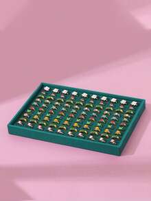 1 tavă de depozitare multifuncțională, cutie de bijuterii din catifea, tavă organizatoare pentru afișarea bijuteriilor cu separatoare detașabile, potrivită pentru toaletă, sertar, baie, dormitor, sufragerie, călătorii, birou, raft, ideală pentru casă, petrecere, nuntă, birou, cadou pentru prieteni, iubită, familie, profesor, coleg, Halloween, Crăciun