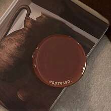 1pc Retro Brown English Round Expandable Foldable Slouchy Phone Holder, Compatible With Apple, And Other Smartphone Cases, Minimalist Aesthetic, Adhesive Style - Multicolor - View 7