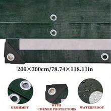 1 pieza Lona multiusos impermeable, con ojales reforzados, adecuada para cubiertas de camiones, uso al aire libre, camping y accesorios para tiendas de campaña, protección impermeable, sombra contra la lluvia, resistente al desgarro, bordes reforzados, ojales a prueba de óxido, ideal para protección solar al aire libre y uso agrícola, hecha de material de PE, totalmente impermeable, tela impermeable duradera para camping, disponible en varios colores y tamaños
