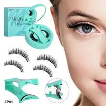 1 Pair Magnetic Eyelashes With Applicator, Reusable Criss-Cross Lashes, Natural Look For Daily Wear, Work, Study, Travel, Party (Please Try Patiently When Using For The First Time)