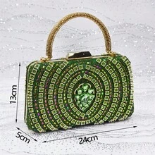 Venus Chan 2025 Elegant Fruit Green Women's Green Heels And Rhinestone Handbag Set - Italian Design For Weddings And Parties - Olive Green - View 10
