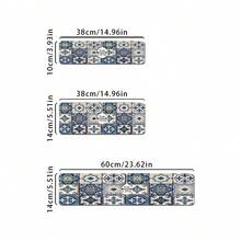 1 pieza Alfombrilla antideslizante para grifos con diseño vintage de flores y cuadros, hecha de goma de gel de sílice, apta para grifos de baño y cocina - Multicolor - Ver 16