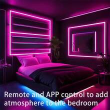 32.8ft/50ft/65.6ft/100ft Bedroom LED Strip Lights, With APP Control And 44-Key Remote, RGB Color Changing, Music Sync, USB Powered, For TV Backlight, Desk, Holiday, Party, Christmas, Halloween, Home Decor, Festival Lighting, Vivid Light Display