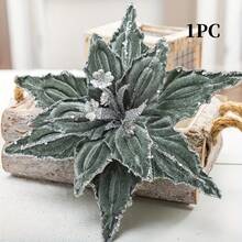 4/1 قطعة زهرة عيد الميلاد بطول 10.24 بوصة، أزهار اصطناعية من المخمل اللامع، نباتات مزيفة لتزيين شجرة عيد الميلاد والزينة الزفاف، ديكور المنزل في فصل الخريف، مثالية لتزيين الشجرة والمناسبات العطلات، ديكورات احتفالية أنيقة، تصميم معقد لديكور غرفة الشتاء