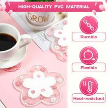 1 pieza Posavasos de silicona con forma de flor, disponible en múltiples tamaños, almohadilla aislante para proteger las mesas de quemaduras, de vuelta a la escuela