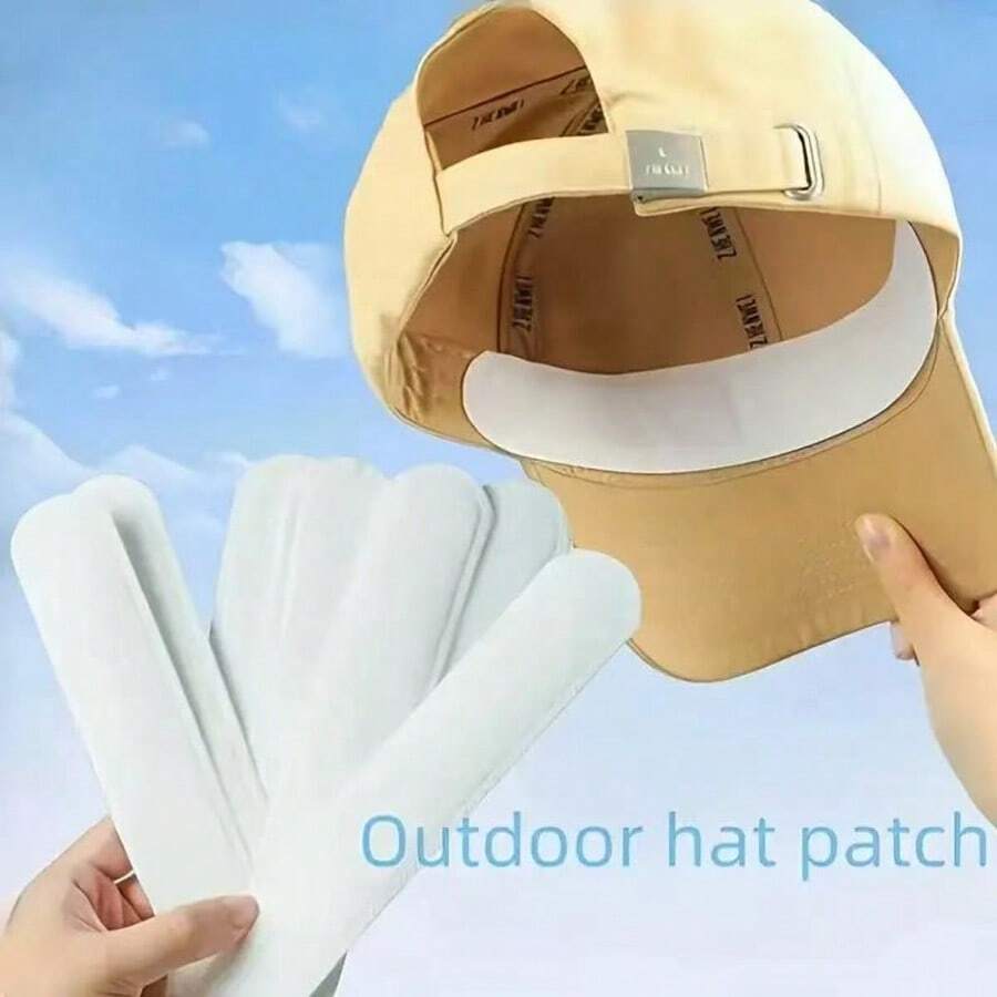 Sweat-Absorbing And Anti-Slip Cap Stickers - Sports Invisible Lining Stickers (Black/White Two-Color Polyester), Stickers And Use, No Need To Wash, A Must-Have For Gyms And Outdoor Activities, Baseball Cap Anti-Sweat And Deodorizing Set