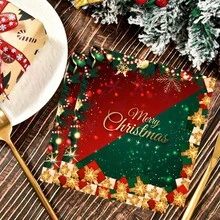 20/10 قطعة من مناديل الورق القابلة للتخلص منها بحجم 13 بوصة * 13 بوصة، بنمط عيد الميلاد "عيد ميلاد سعيد"، مناديل عيد الميلاد، لوازم حفلات عيد الميلاد، مع خلفية ونمط رقائق الثلج، مناسبة لحفلات المناسبات العطلات، حفلات عيد الميلاد، رأس السنة والحفلات ذات الطابع الشتوي، المطاعم، المقاهي، وما إلى ذلك.