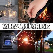 MBVBN Encendedor Eléctrico, Electric ARC Candle Lighter USB Recargable,Encendedor de Arco eléctrico con Cuello Flexible para Velas de luz, Estufas de Gas, Barbacoa de Camping - Negro - Ver 4