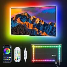 LED TV Backlights, 9.8 Ft USB Powered RGB Color Changing LED Strip Lights For 32-60 Inch TVs With Remote Music Sync Bluetooth APP Control - Màu mơ - Xem 10