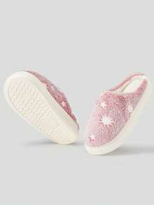 1 Paio di scarpe semplici e calde di colore unito per adolescenti, con suola in EVA, decorazione che brilla al buio, adatte per uso interno, autunno/inverno - Rosa - Visualizzare 4